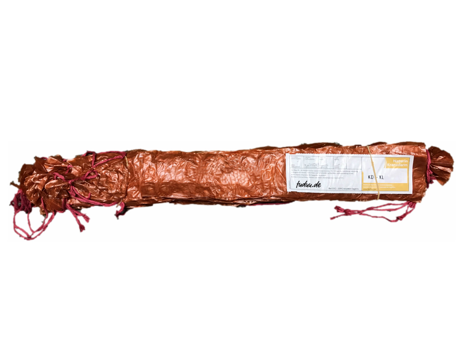 Fuduu.de - Kranzdarm, lachsrot, rot abgebunden, Kaliber 47/50 cm, 1 Bund
