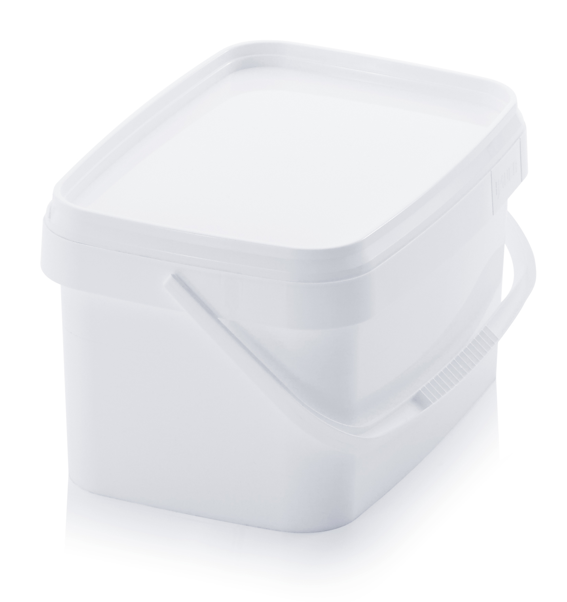 Fuduu.de - Kunststoffeimer mit Deckel, eckig, 20 l , weiß