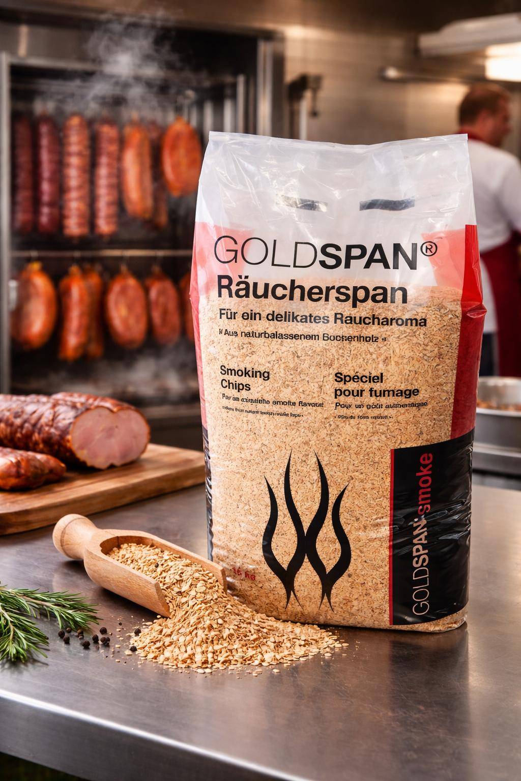 Goldspan - Räuchermehl Buche 20/160, grob, 15 kg Sack