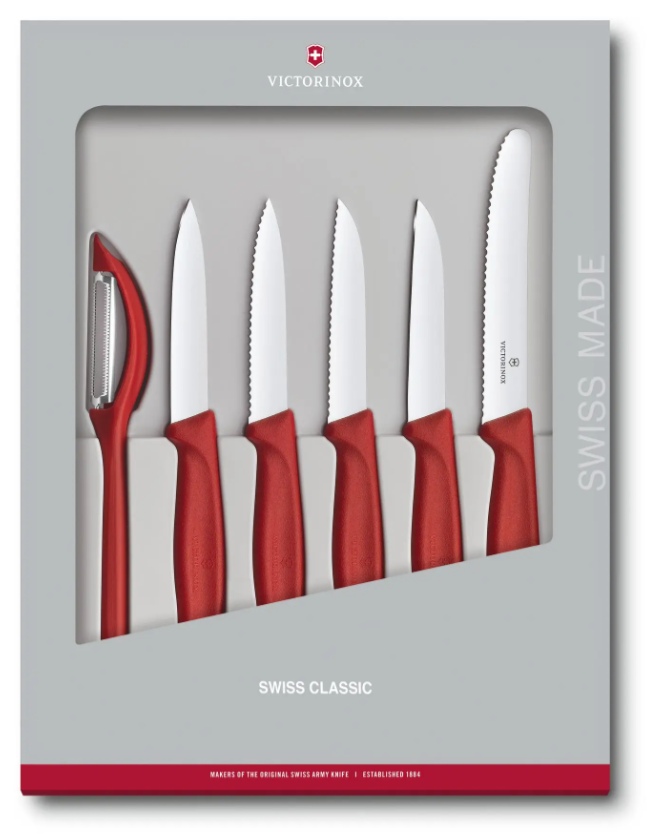 Victorinox - Küchenmesser Set 6-tlg., rot, 6.7111.6G