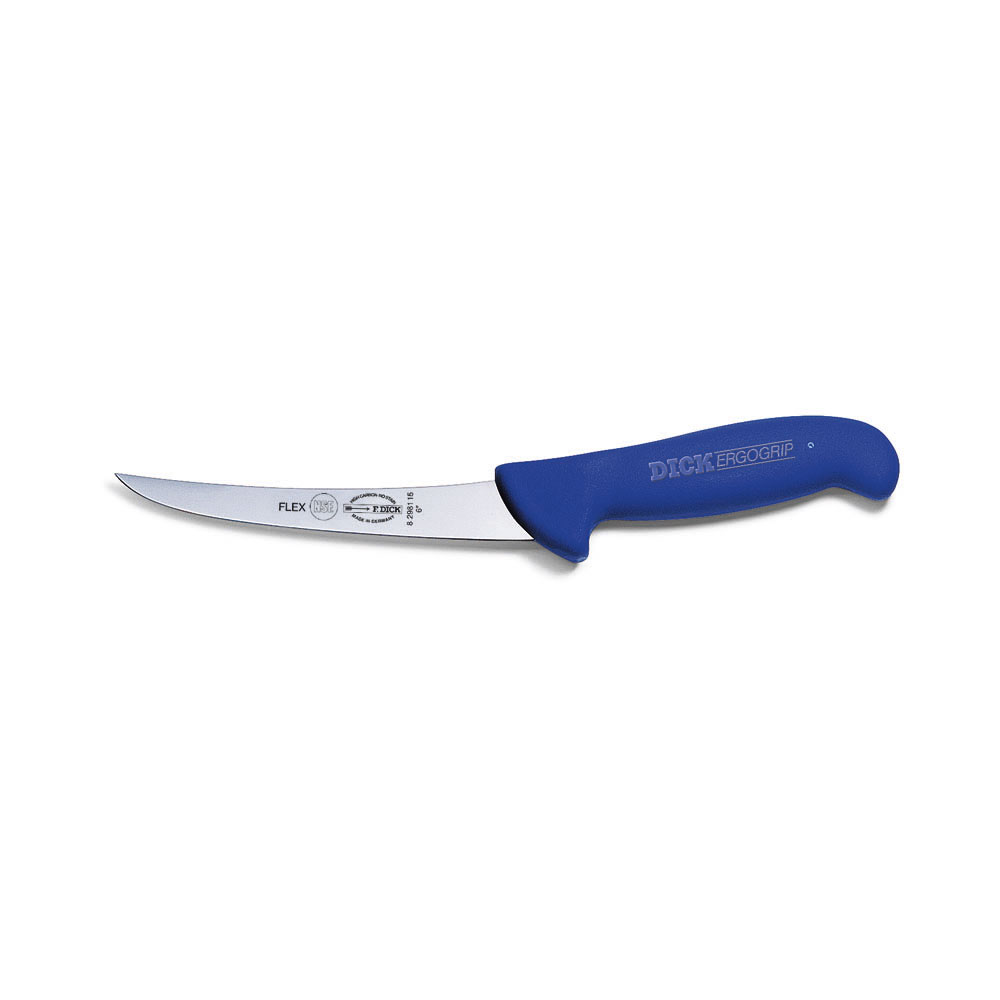 F. DICK - ErgoGrip Ausbeinmesser, geschweifte Klinge, flexibel, 15 cm, blau, 8298115 F. DICK - ErgoGrip Ausbeinmesser, geschweifte Klinge, flexibel, 15 cm, blau, 8298115