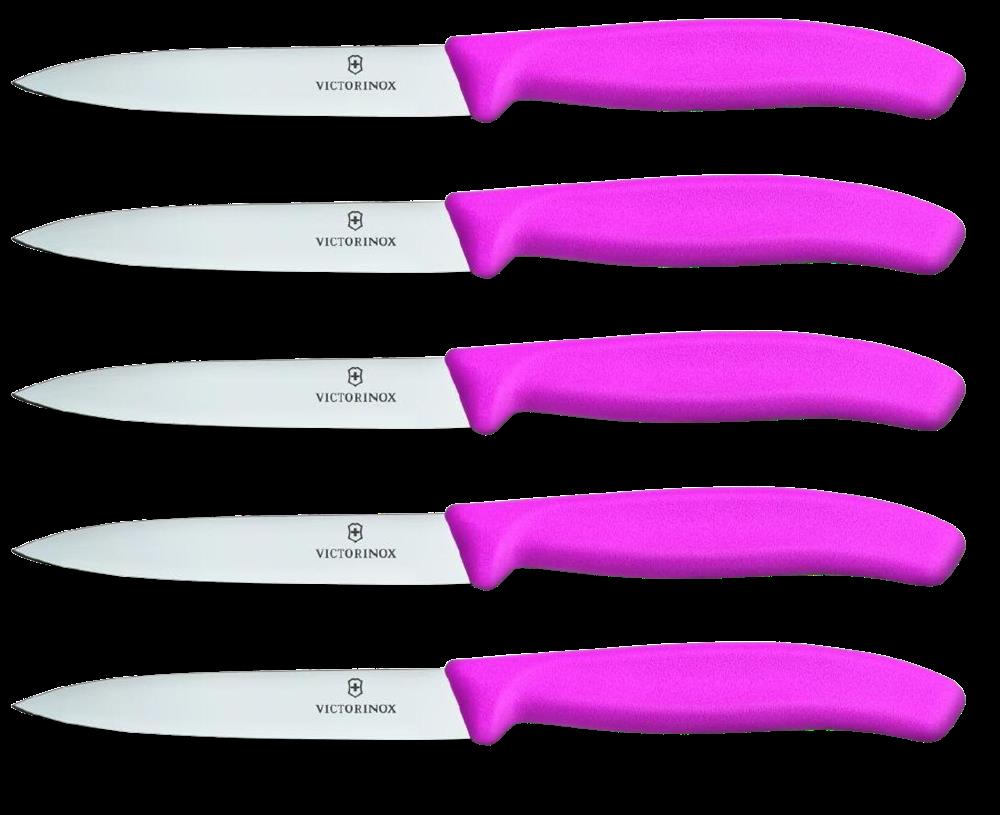 Victorinox - Küchen- Gemüsemesser Set, verschiedene Farben, 6.7706.L, (5 Messer à 1 Set) , pink