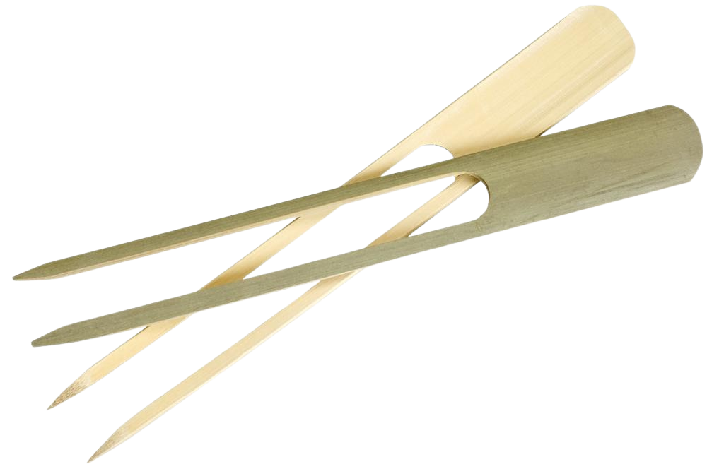 Best4Food - DoppelGrill-Gabel aus Bambus, 220mm, 10 Stück