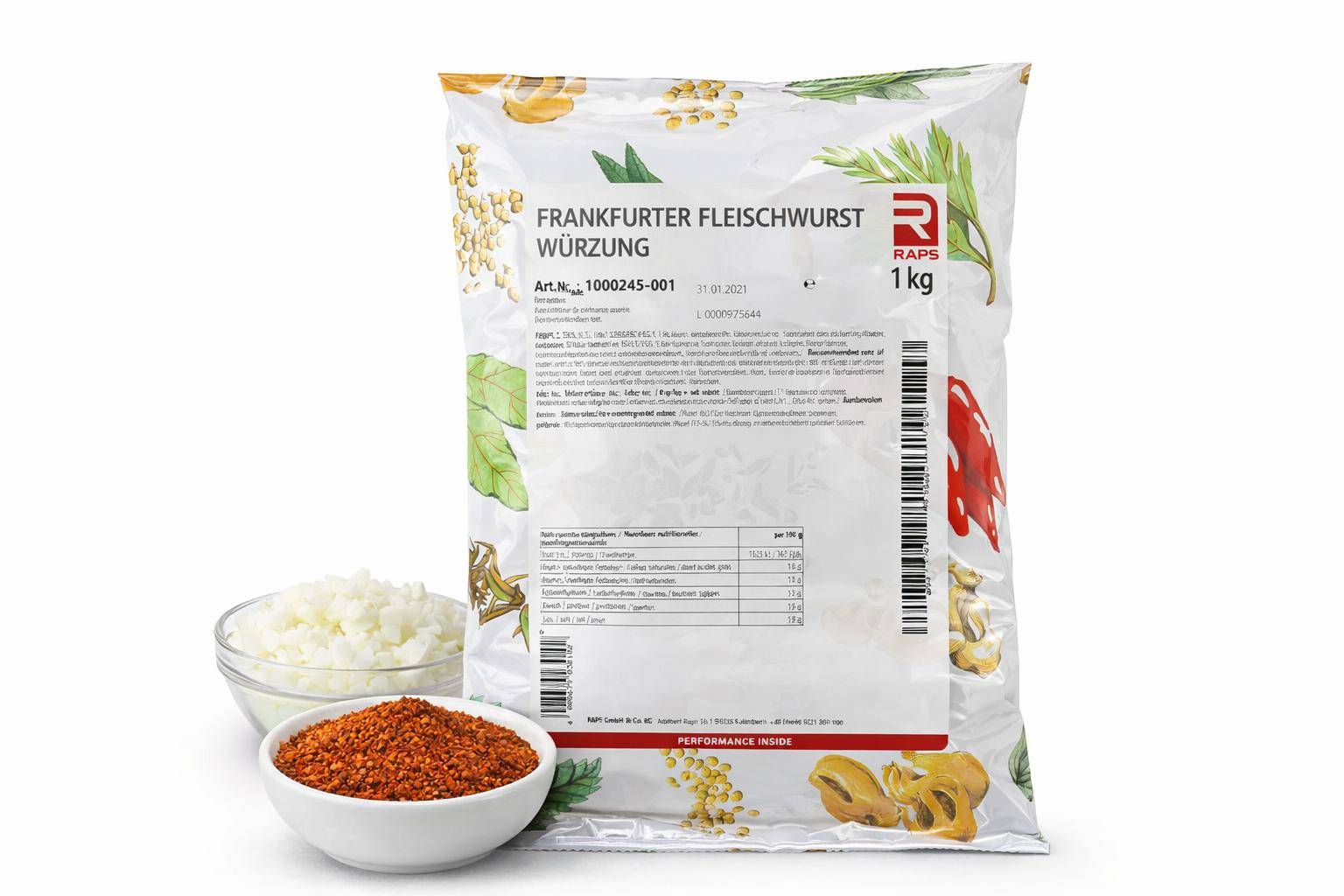 Raps - Frankfurter Fleischwurst Würzung, 1 kg Beutel