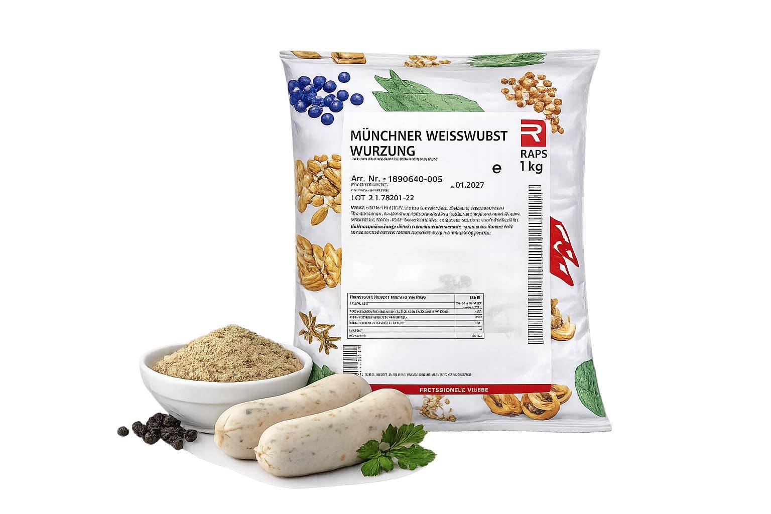 Raps - Münchner Weißwurst Würzung, 1 kg Beutel