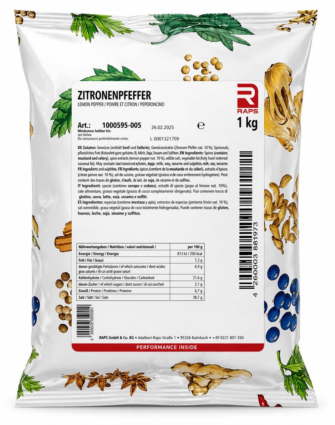 Raps - Zitronenpfeffer, 1 kg Beutel