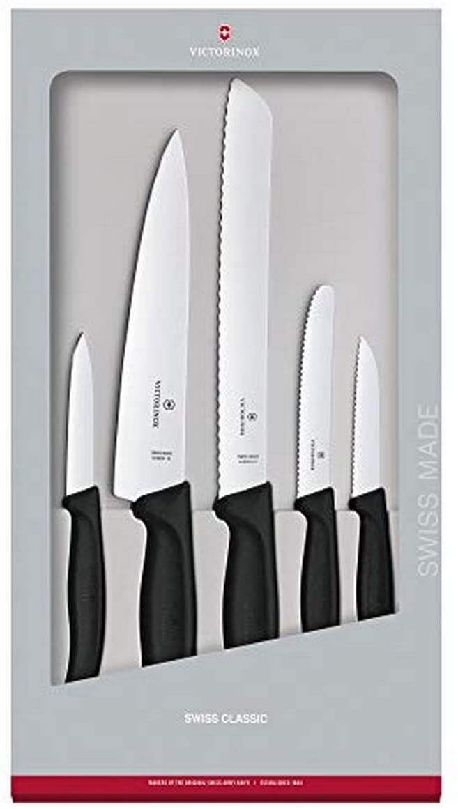 Victorinox - Küchenmesserset, 5 teilig, schwarz, 6.7133.5G