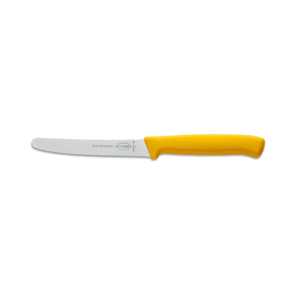F. DICK - ProDynamic Allzweckmesser, Wellenschliff, 11 cm, gelb, 8501511-02