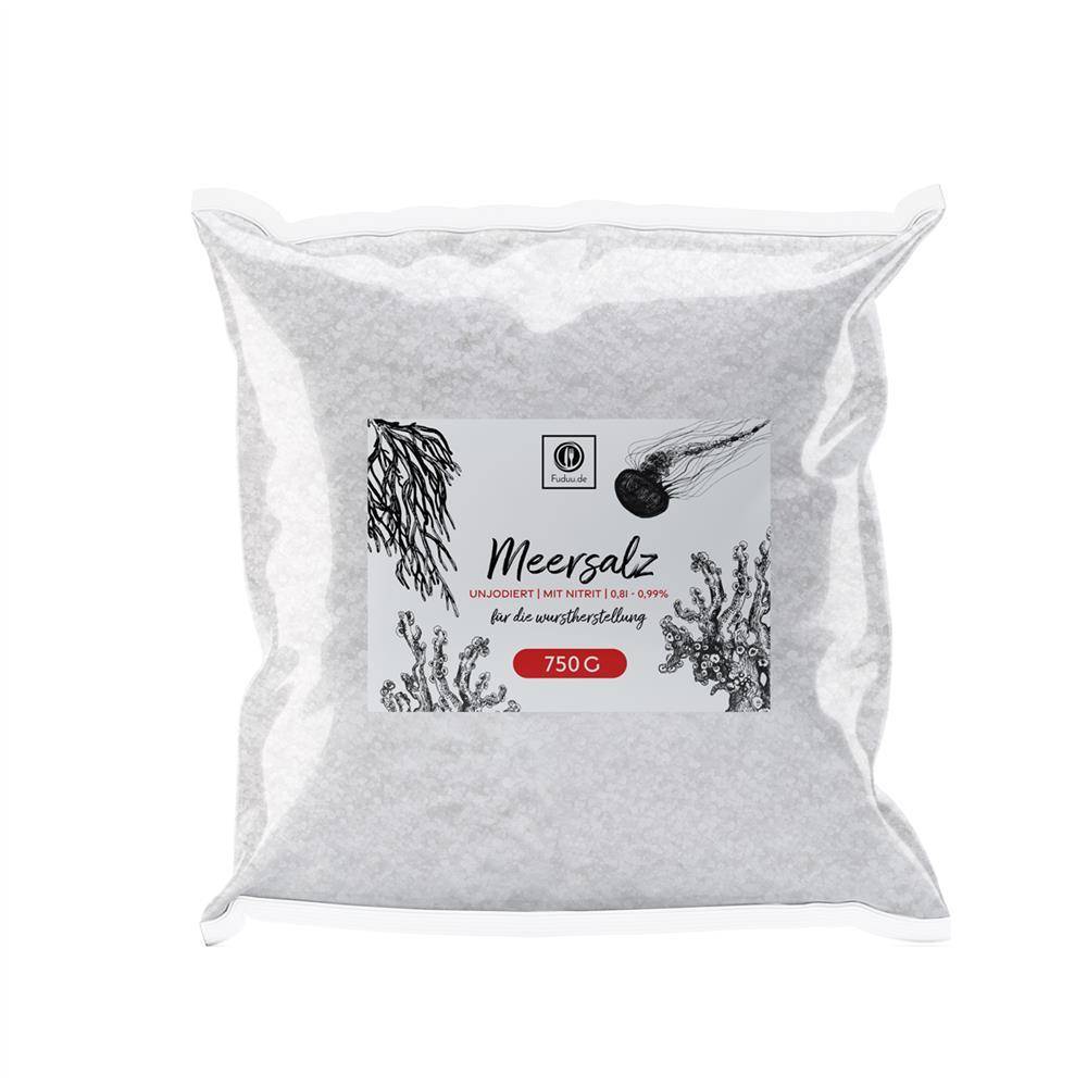 Fuduu.de - Nitritsalz / Pökelsalz mit Meersalz, 0,9%, 750 g Beutel