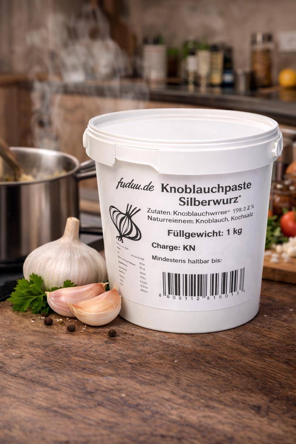 Fuduu.de - Knoblauchpaste, 1 kg Eimer