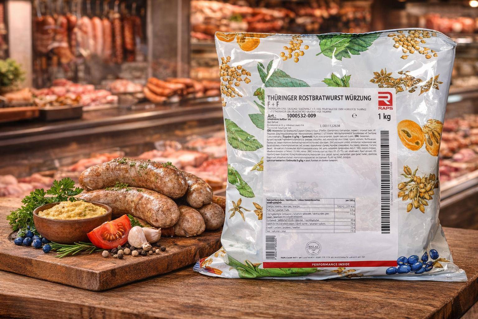 Raps - Thüringer Rostbratwurst Würzung, 1 kg Beutel
